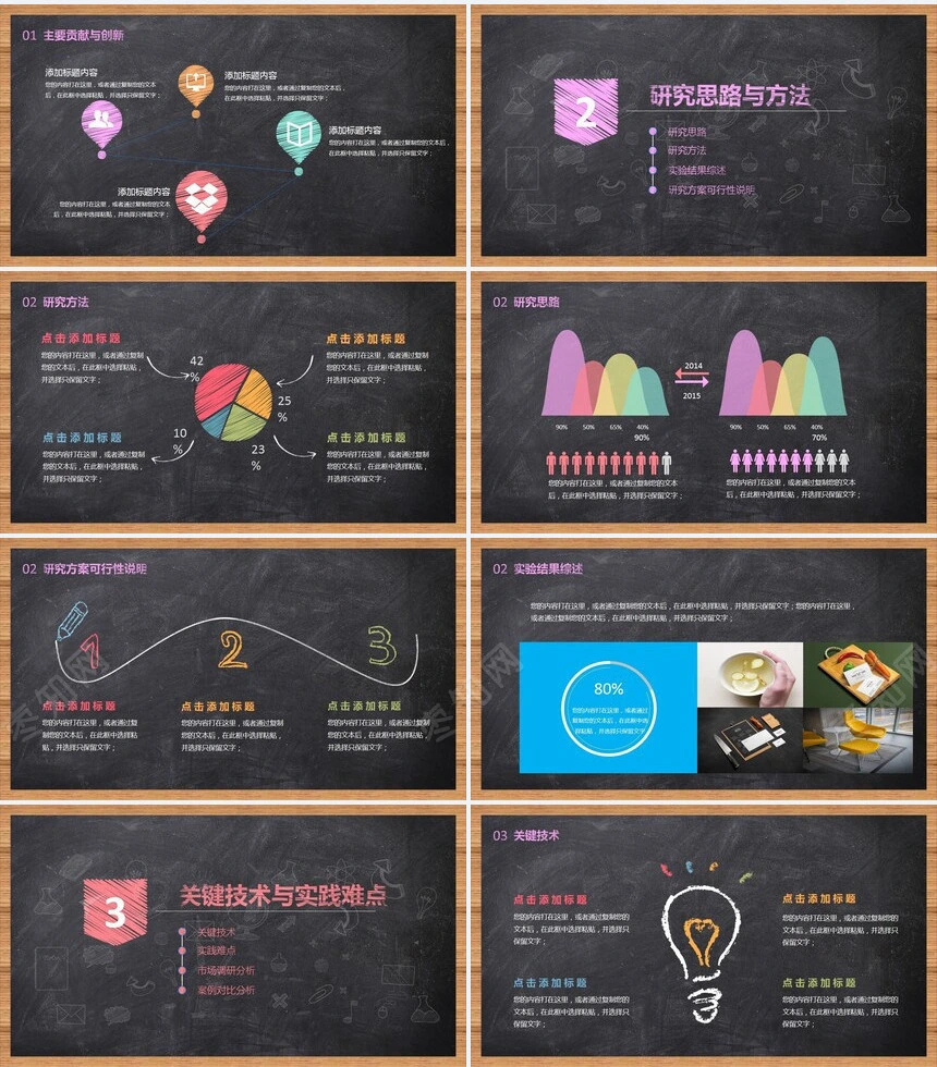 童趣黑板毕业答辩PPT答辩模版毕业设计学术报告开题报告通用动态PPT