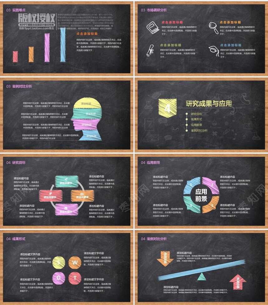 童趣黑板毕业答辩PPT答辩模版毕业设计学术报告开题报告通用动态PPT