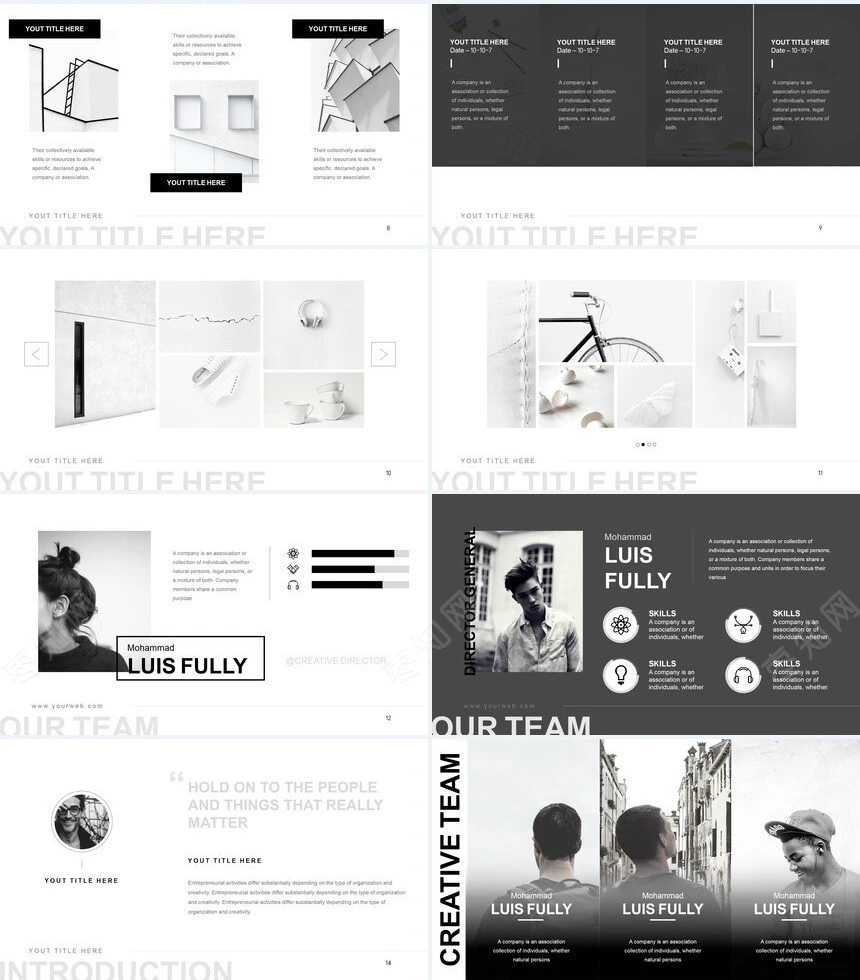 文艺淡雅欧美风通用PPT模板