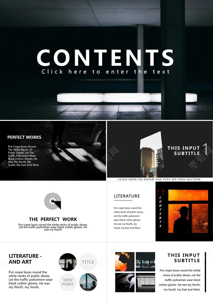 时尚简约杂志风广告策划相册图片通用PPT模板