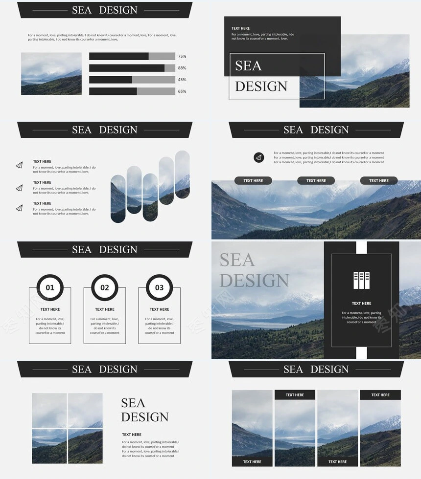 杂志风风景照公司简介通用PPT模板