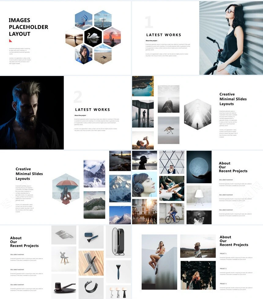 欧美商务瑜伽健身户外运动通用PPT模板