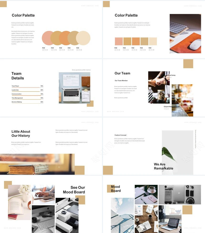 欧美商务瑜伽健身户外运动通用PPT模板PPT模板