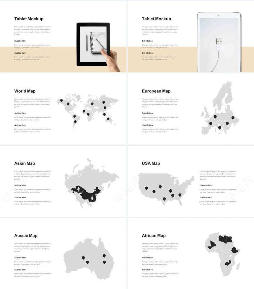 欧美商务瑜伽健身户外运动通用PPT模板PPT模板