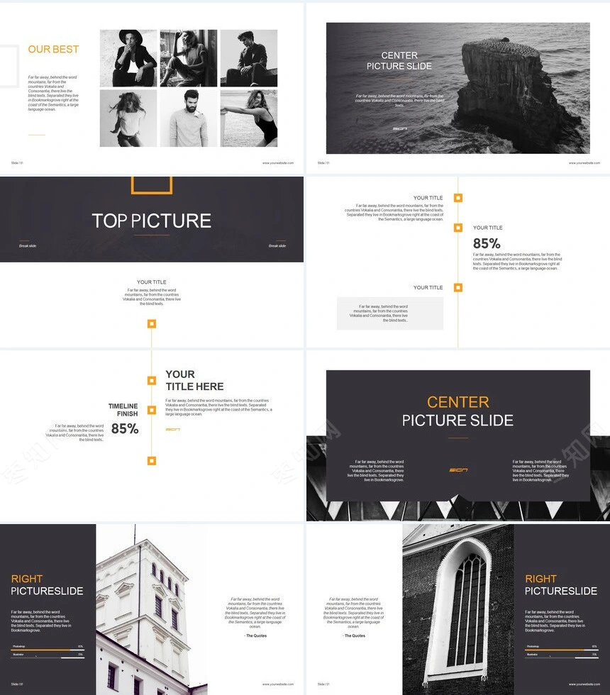 灰黄色轻奢商业计划书PPT模板