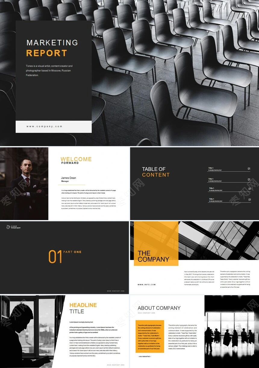 灰黄高级配色商业计划书项目简介通用PPT模板