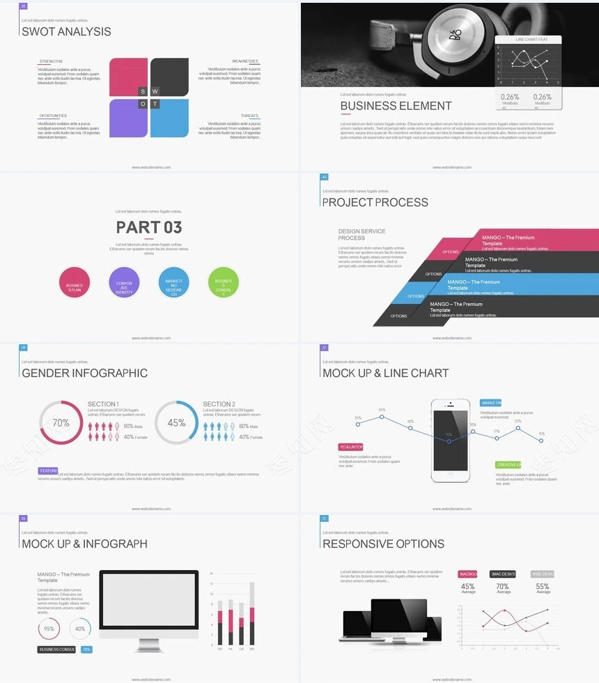 炫彩时尚简约杂志风通用PPT模板