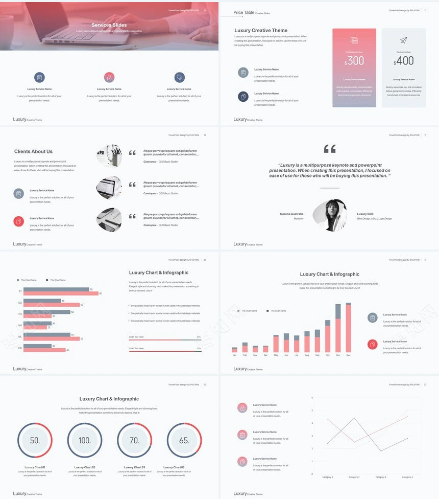 玫红灰时尚欧美商业计划书通用PPT模板