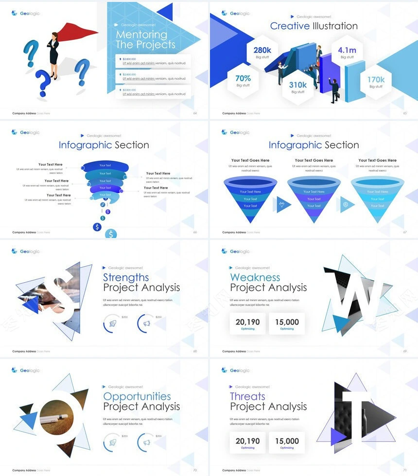 蓝色科技商务风表格数据分析通用PPT模板