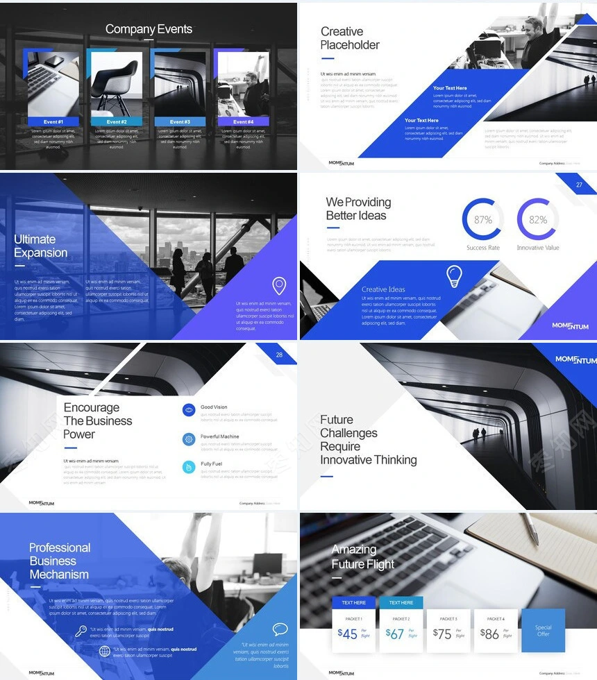 黑蓝高级欧美风公司简介商务报告PPT模板