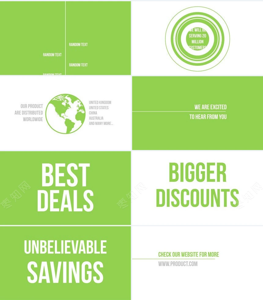 绿色欧美快闪PPT模板