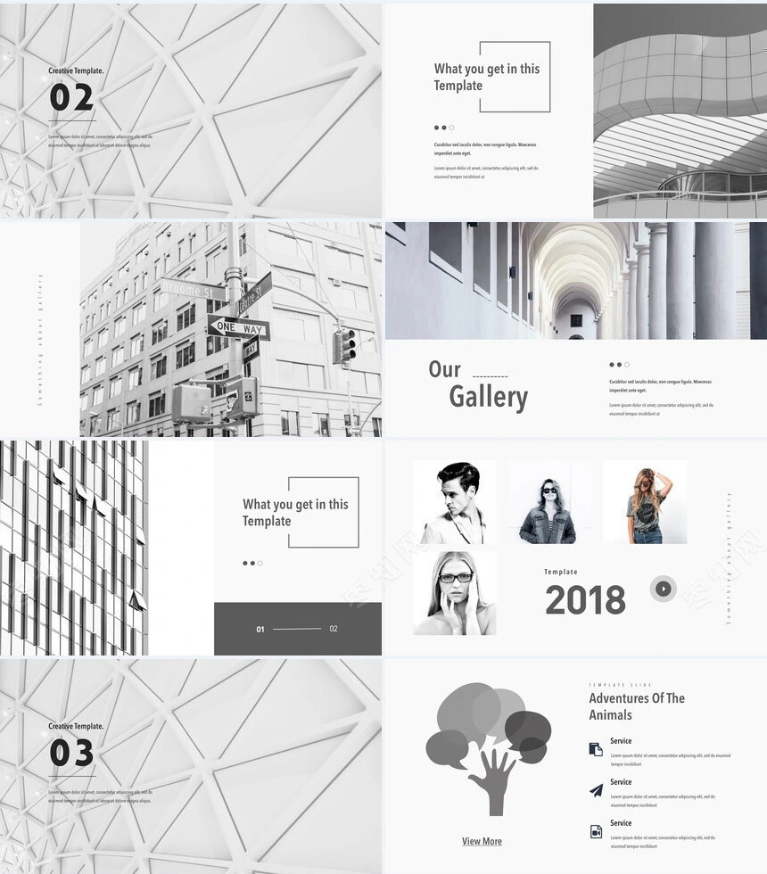 北欧INS空间艺术设计广告策划高端品牌宣传PPT模板