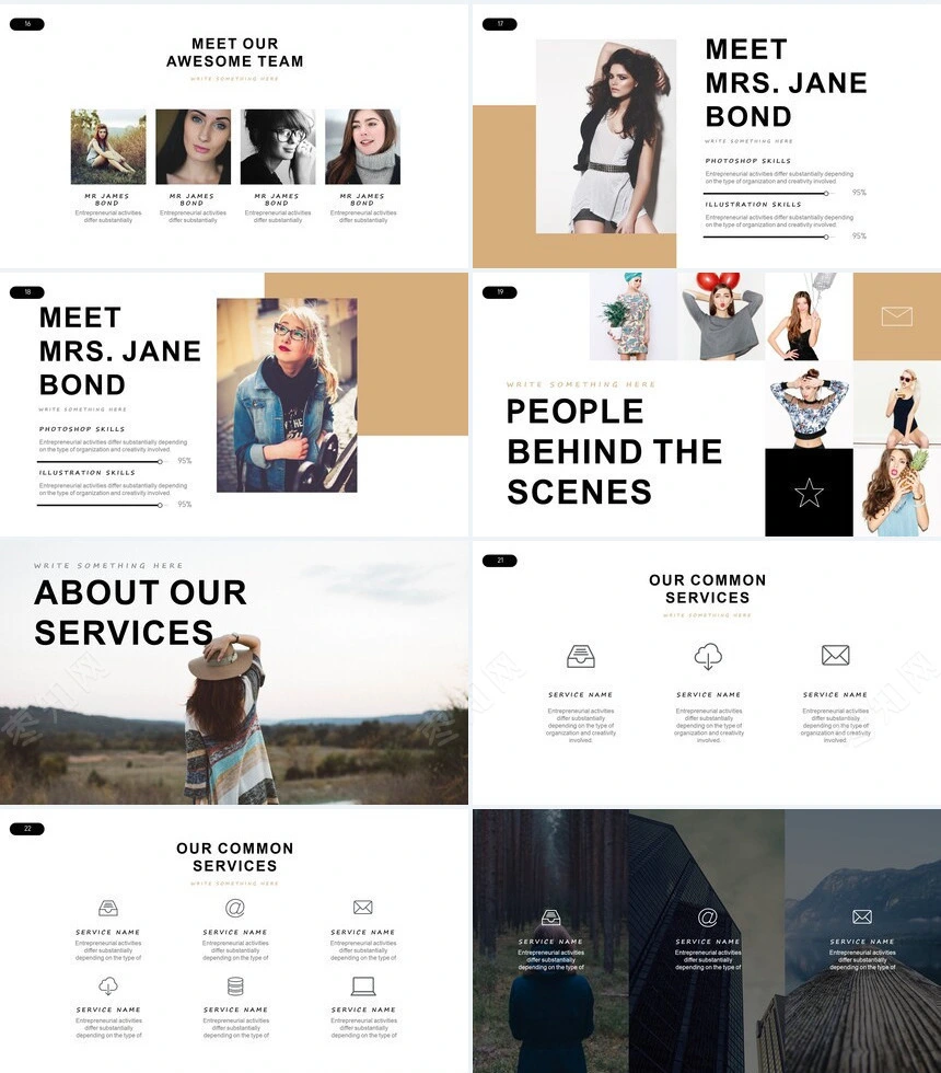 轻奢品牌宣传运动健身服装设计通用PPT模板