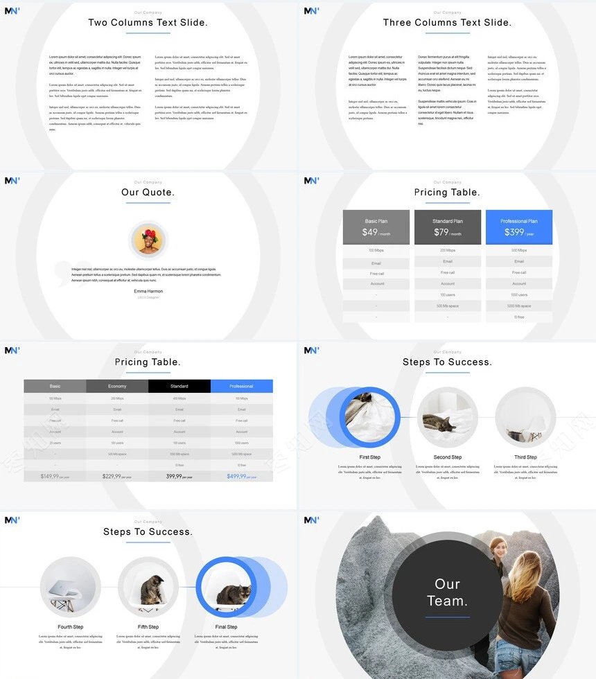 欧美简约数据表格通用产品发布会科技产品简介通用PPT模板