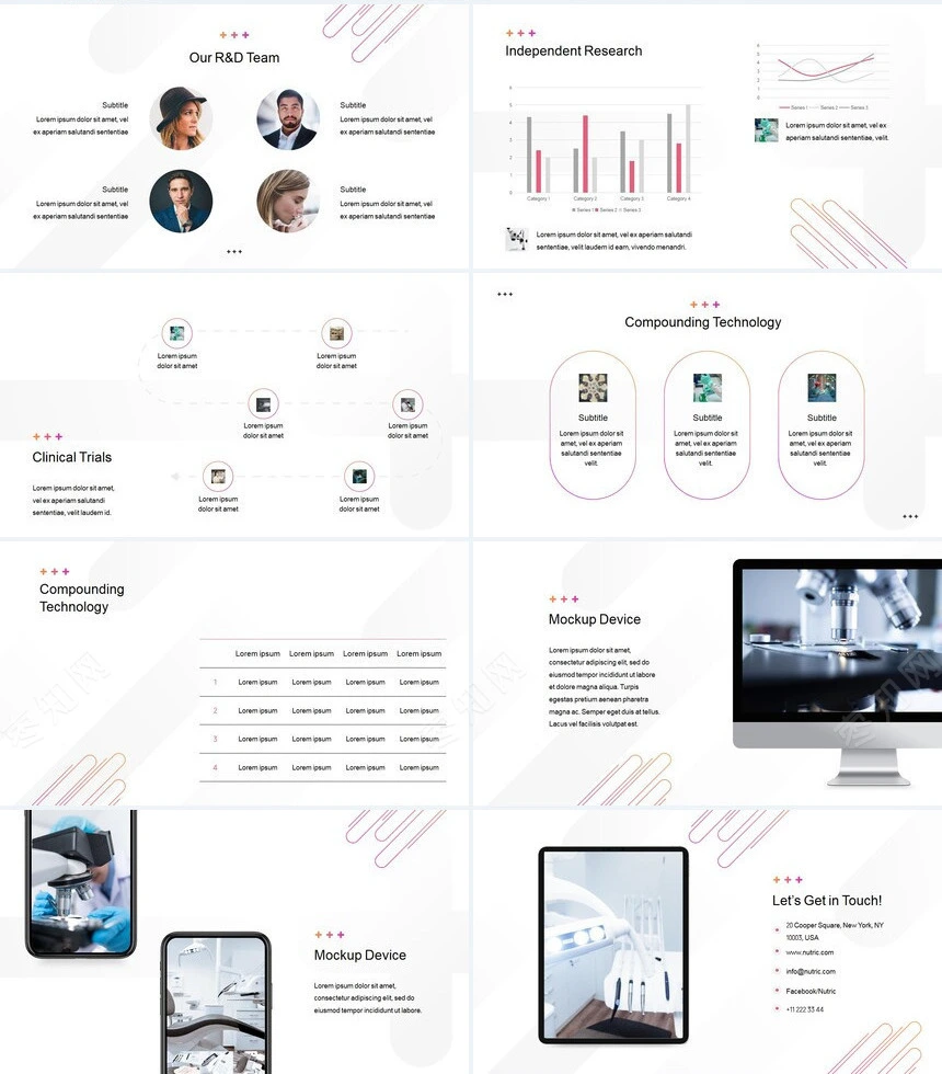 高端欧美商务风科技医疗美容通用PPT模板