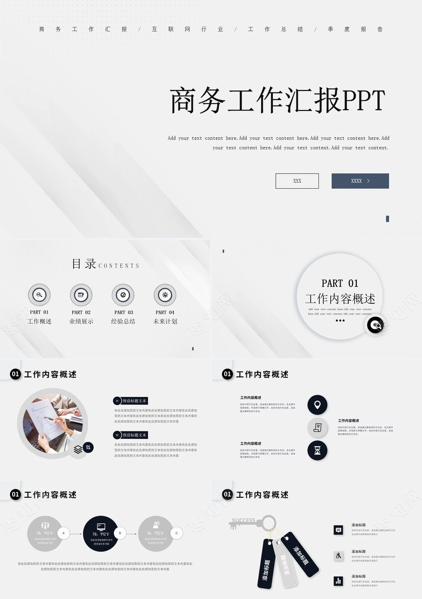 深色极简商务工作汇报PPT模板宣传PPT动态PPT