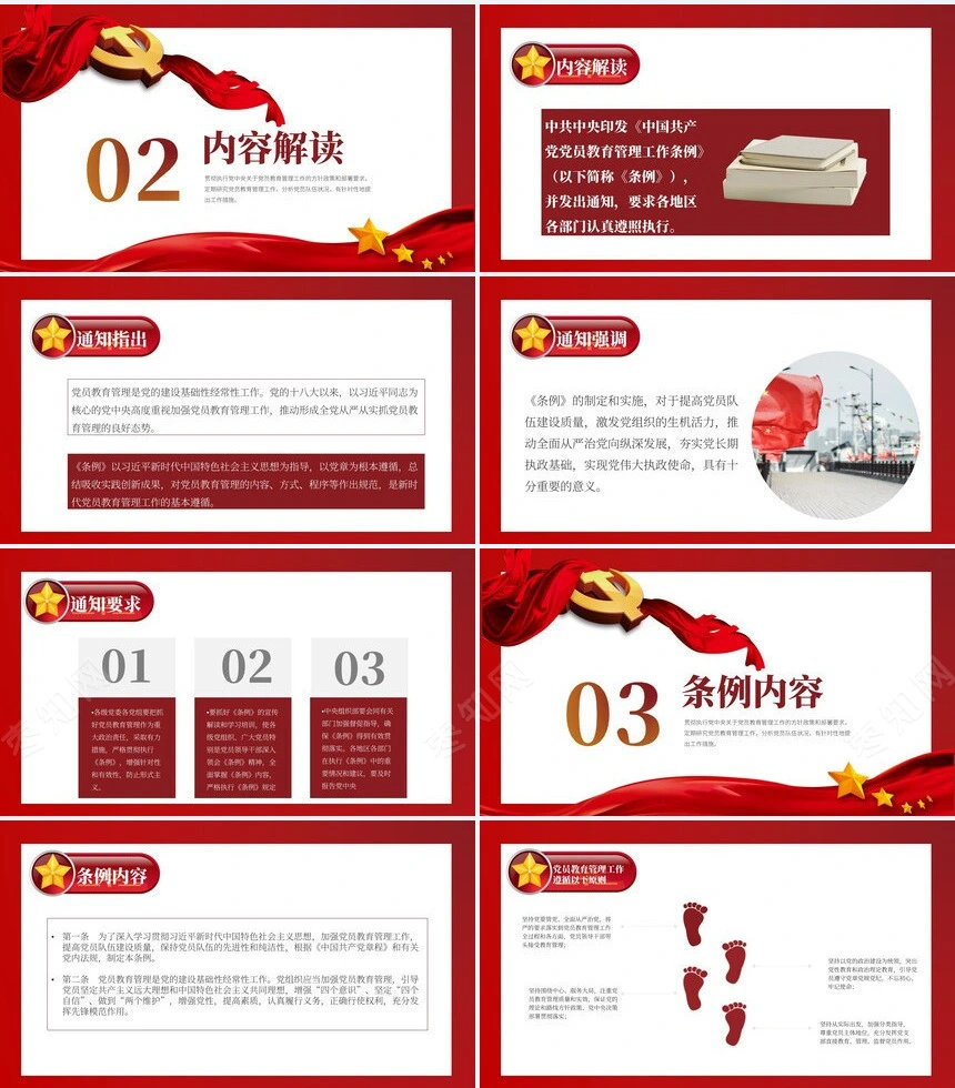 党员教育管理工作条例通用PPT模板