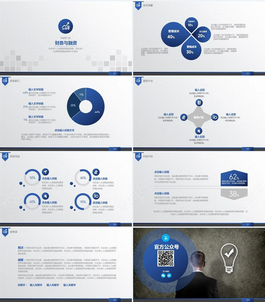 创业商业融资计划书通用PPT模板(3)