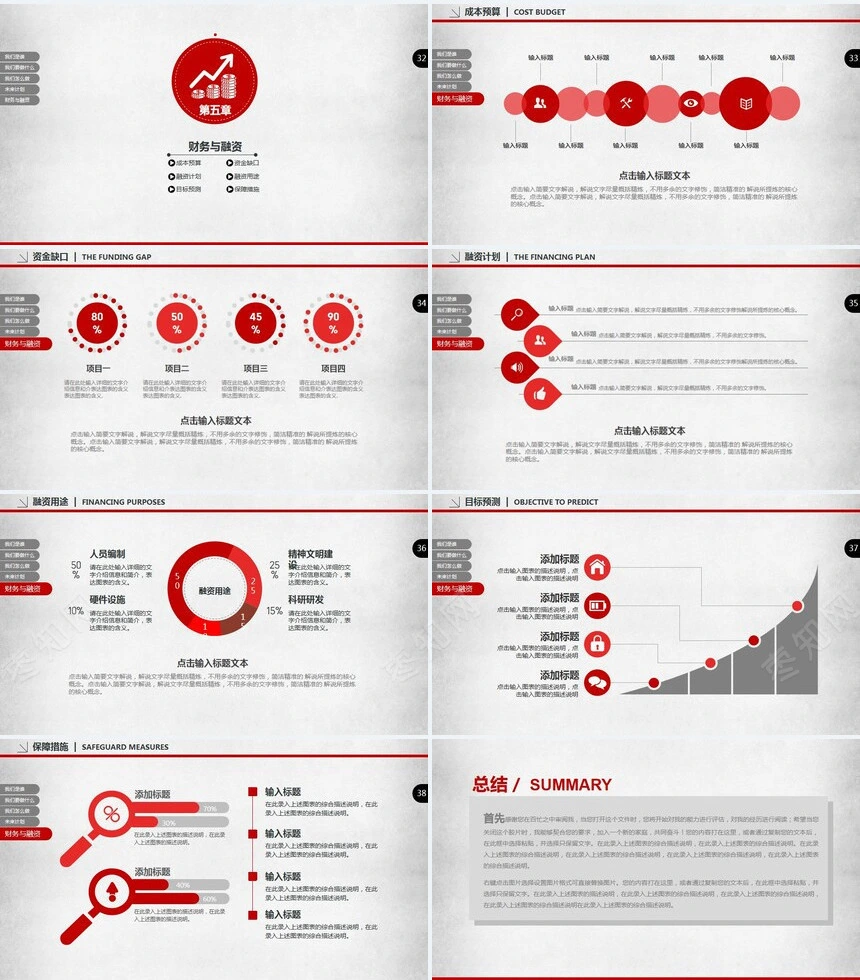 创业商业融资计划书通用PPT模板简洁实用适用于投资合作项目推广企业宣传
