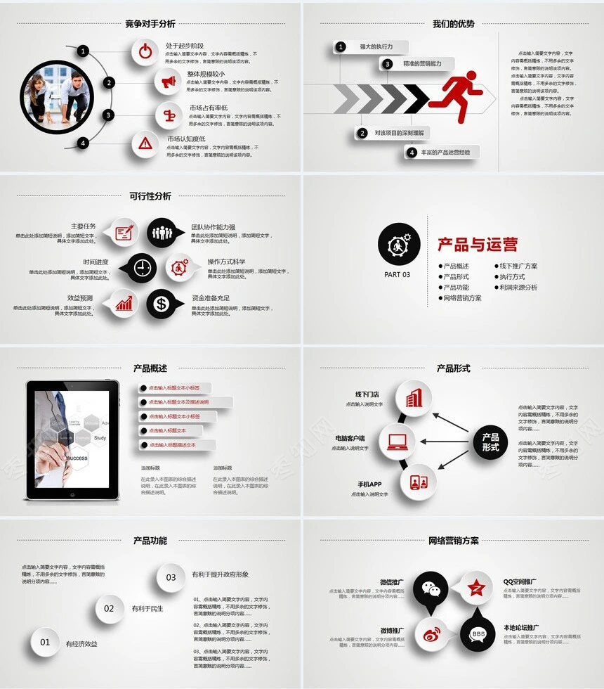 框架完整创业融资计划书通用PPT模板