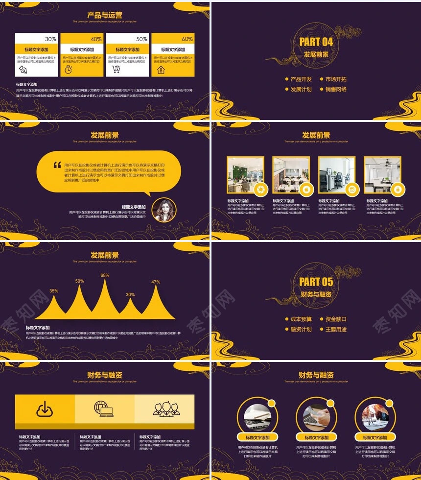 祥云中国风公司简介商业计划书通用PPT模板
