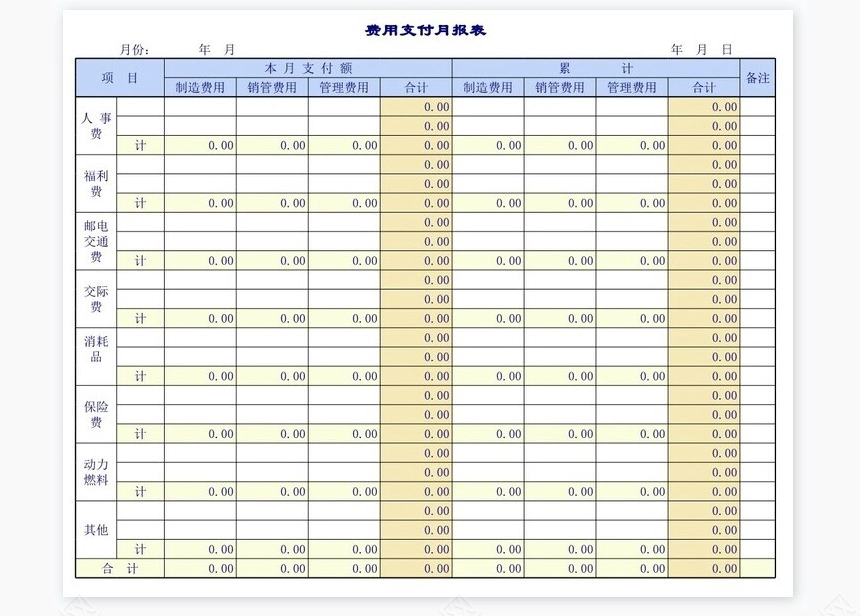 收款、付款管理表格以及日报表、月报表等大全