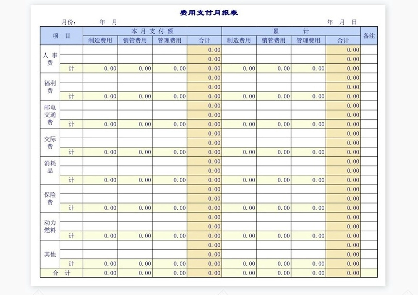 收款、付款管理表格以及日报表、月报表等大全