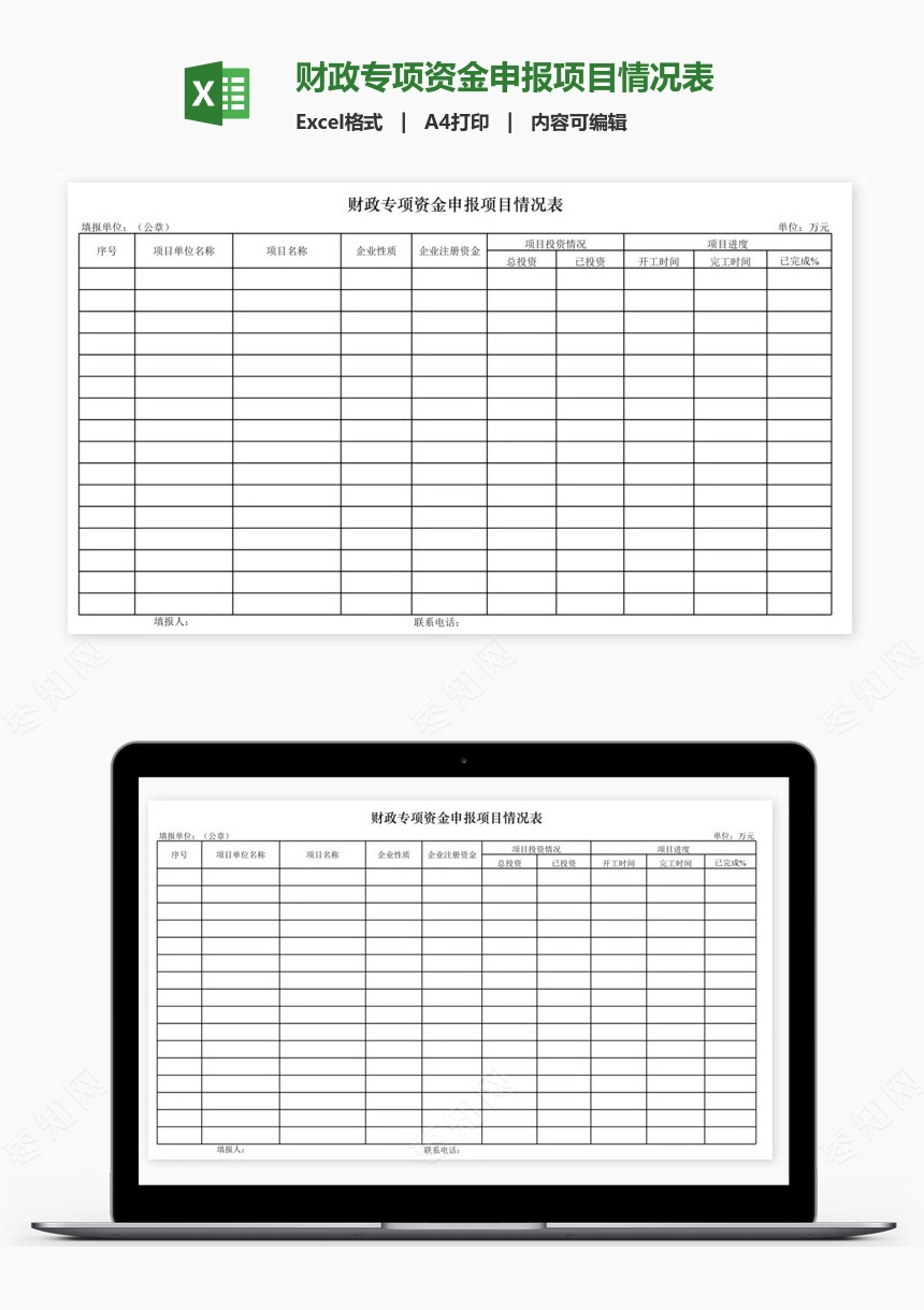财政专项资金申报项目情况表