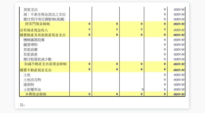 学校现金收支概況表