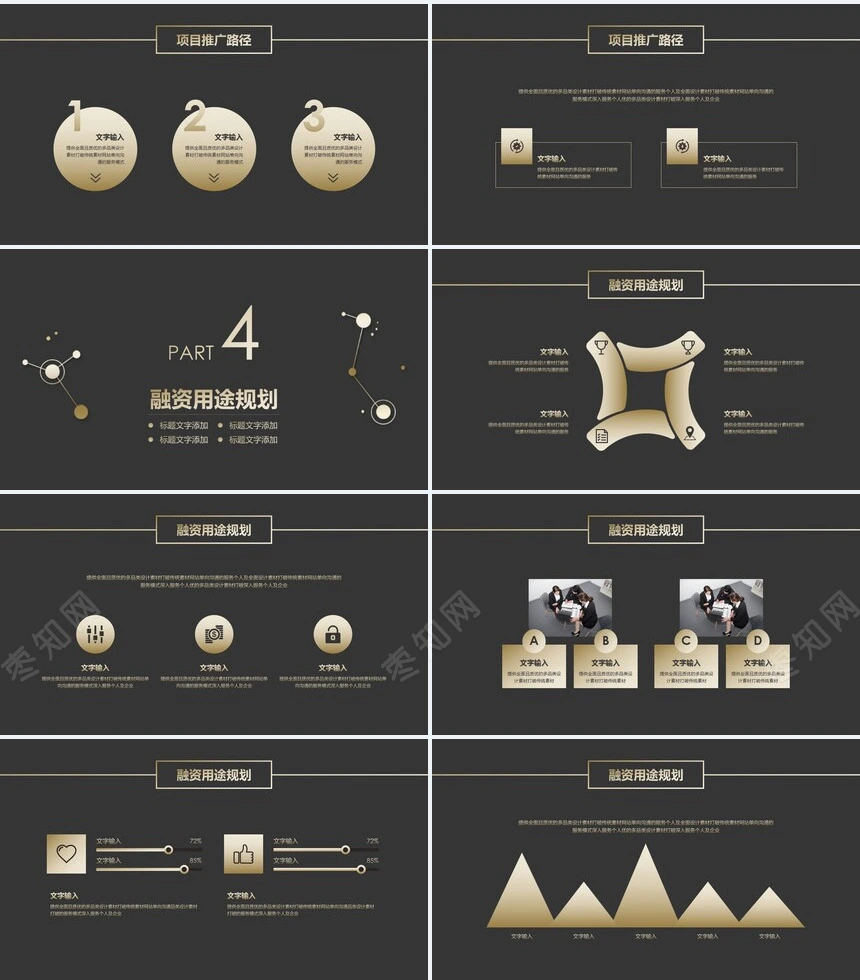 黑金色高端商务风工作汇报PPT模板