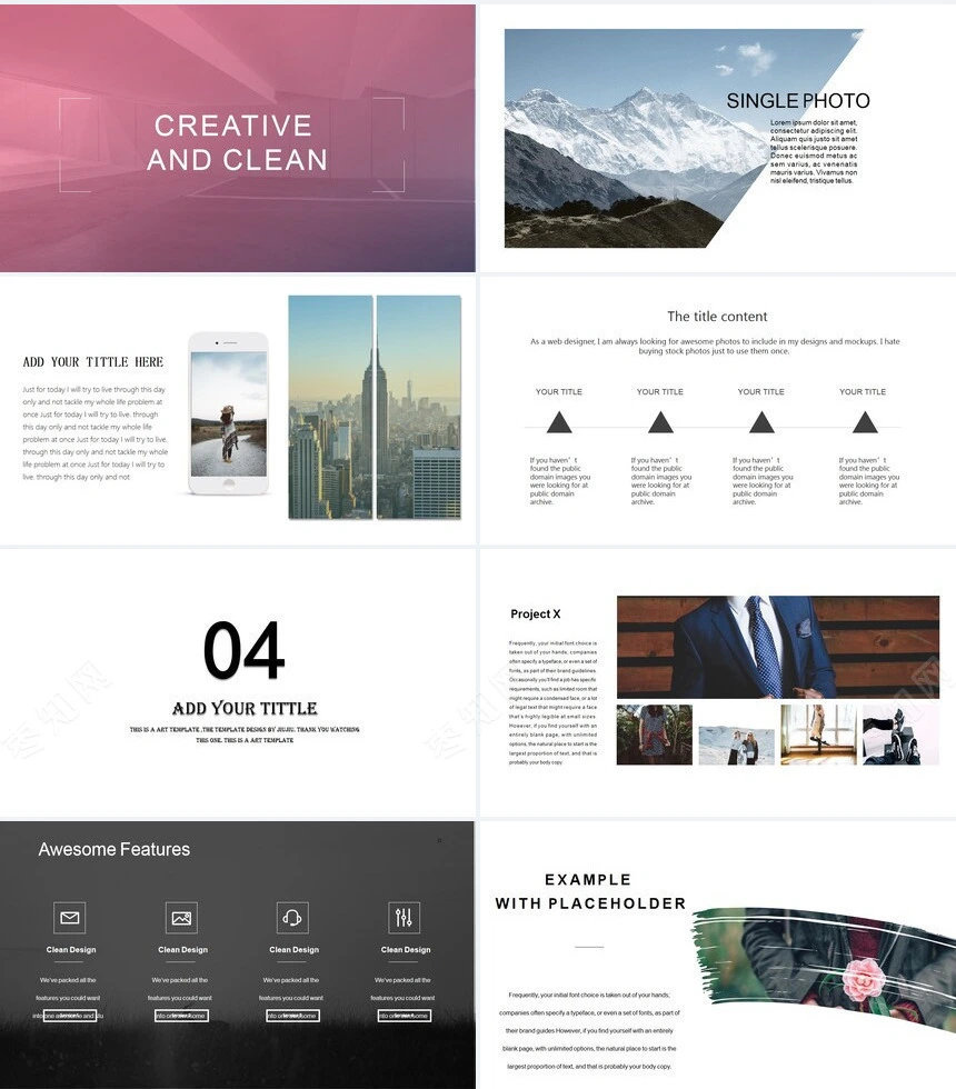 高端时尚大气杂志风PPT模板