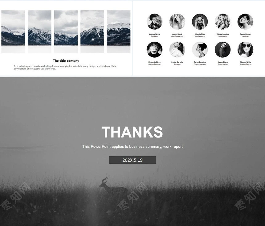 高端时尚大气杂志风PPT模板