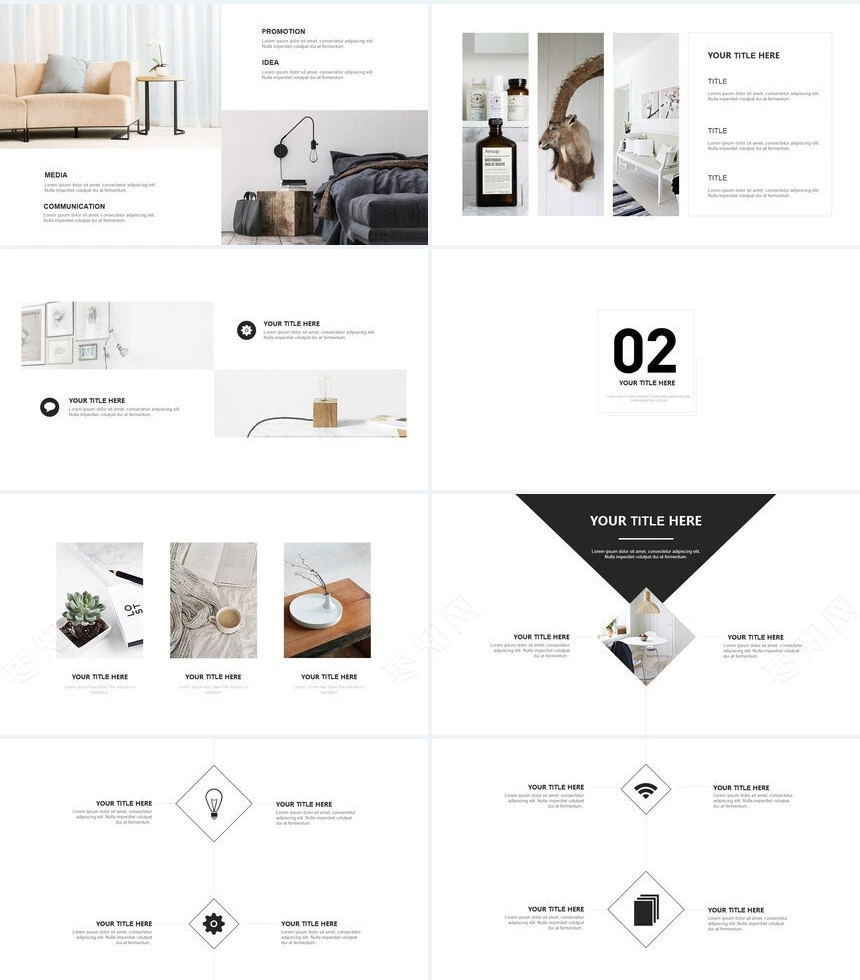 时尚水彩风格通用PPT模板(111)