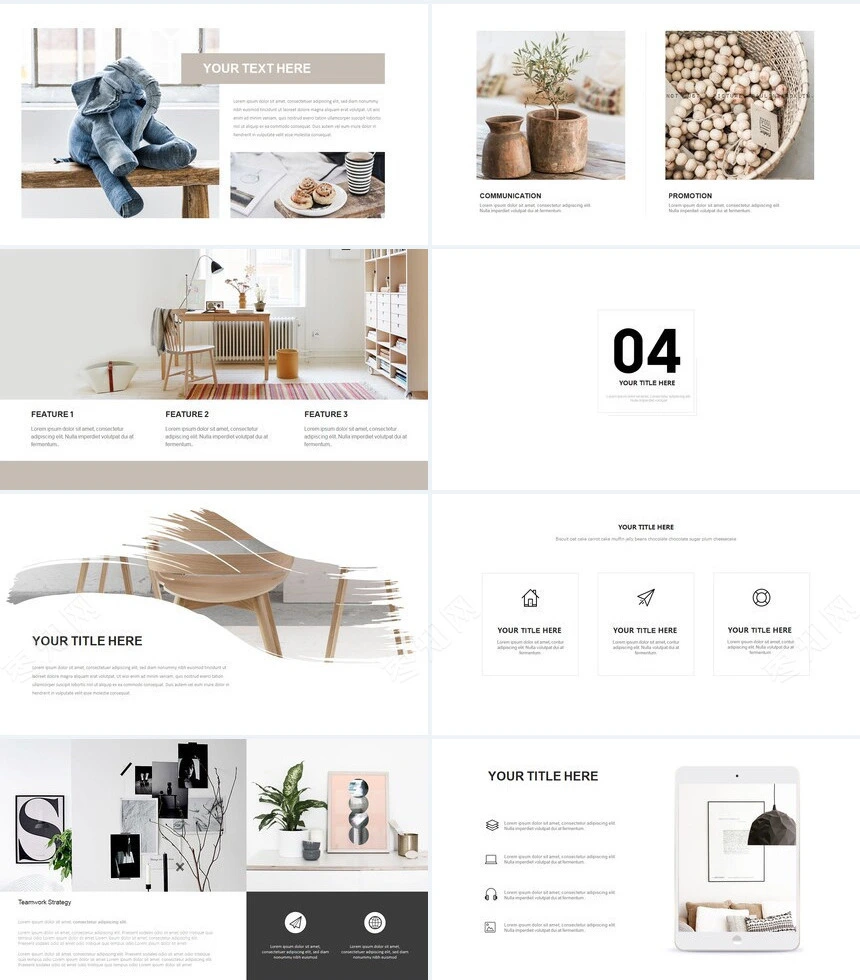 时尚水彩风格通用PPT模板(111)