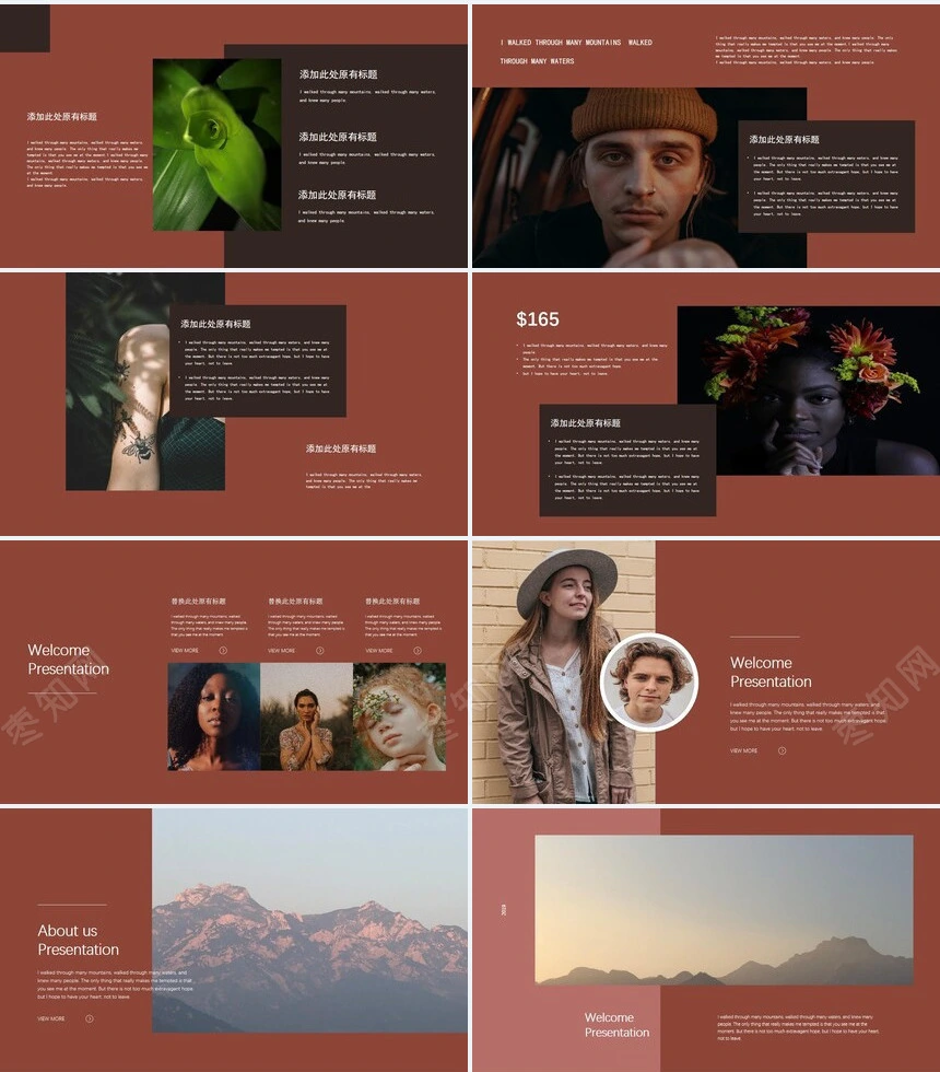 莫兰迪风格通用PPT模板(36)