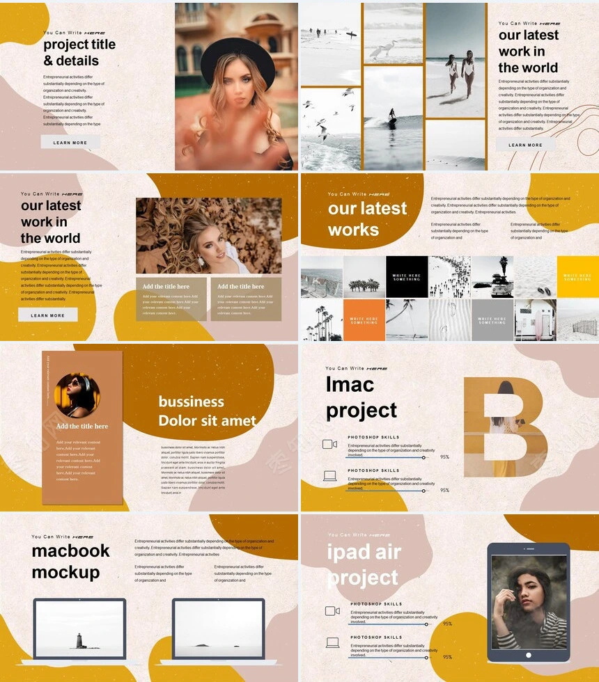 莫兰迪风格通用PPT模板(41)