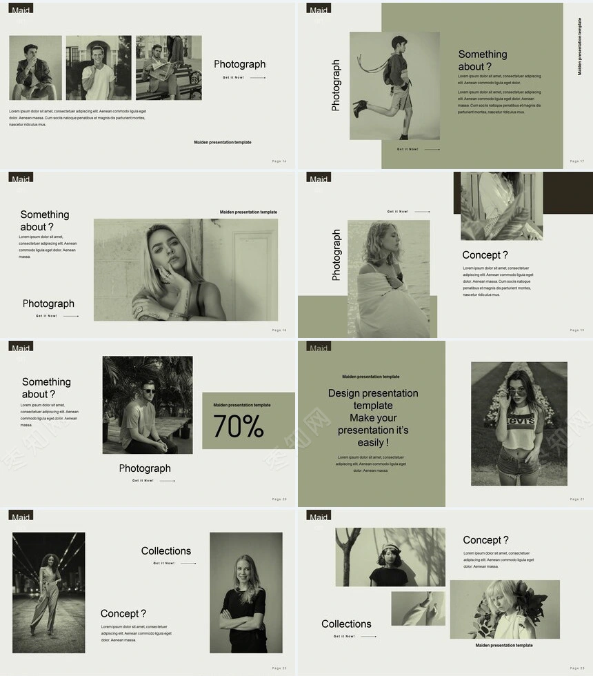 莫兰迪风格通用PPT模板(48)