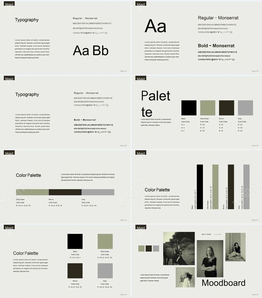 莫兰迪风格通用PPT模板(48)