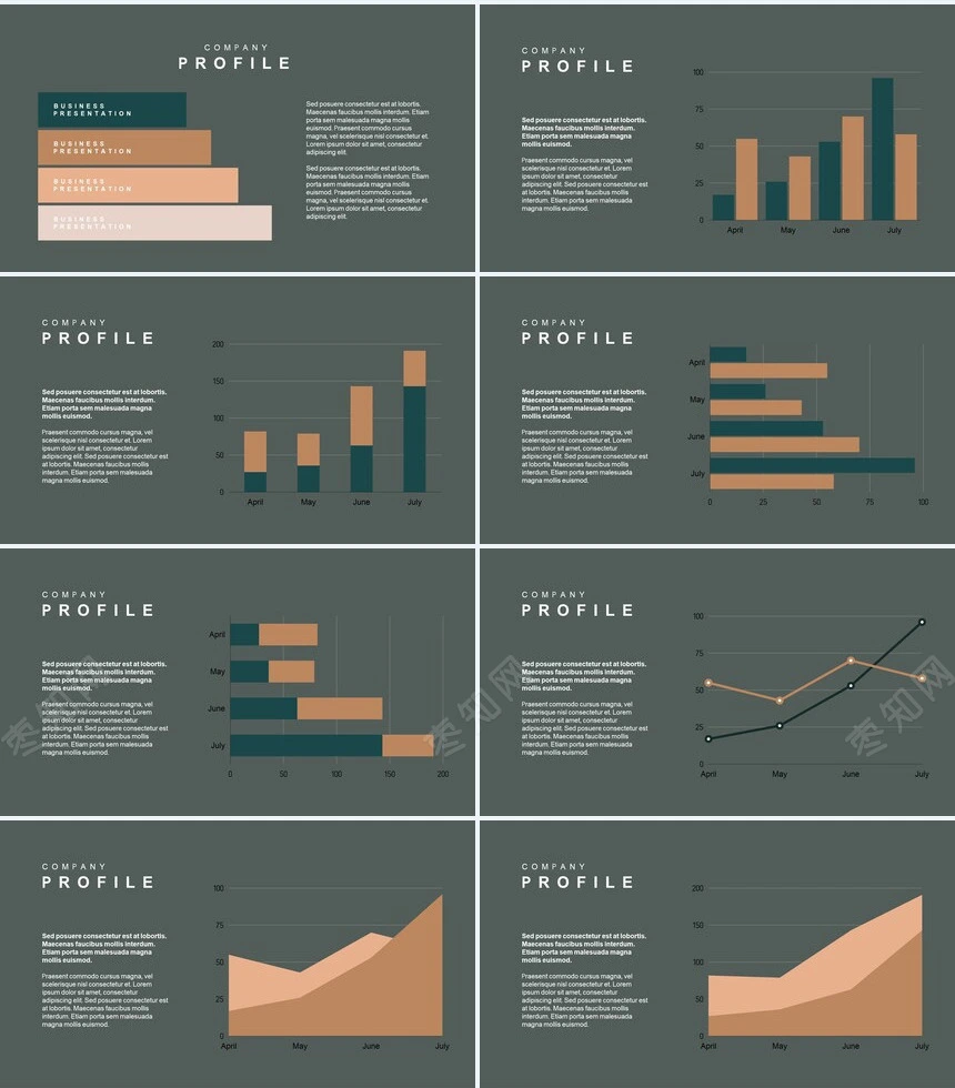 莫兰迪风格通用PPT模板(61)