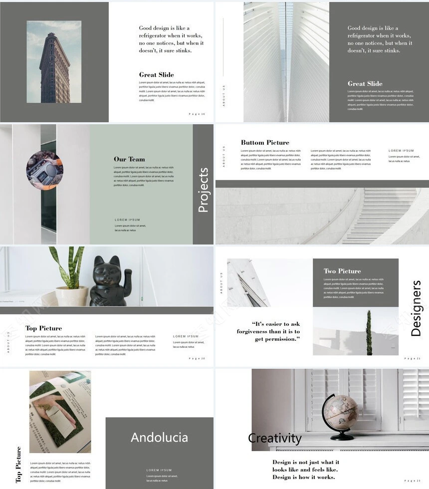 莫兰迪风格通用PPT模板(9)