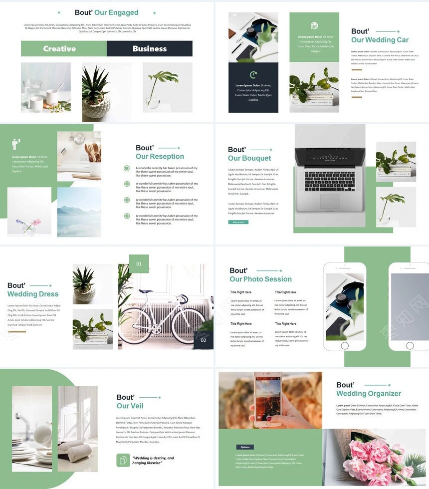 森系小清新通用PPT模板(31)