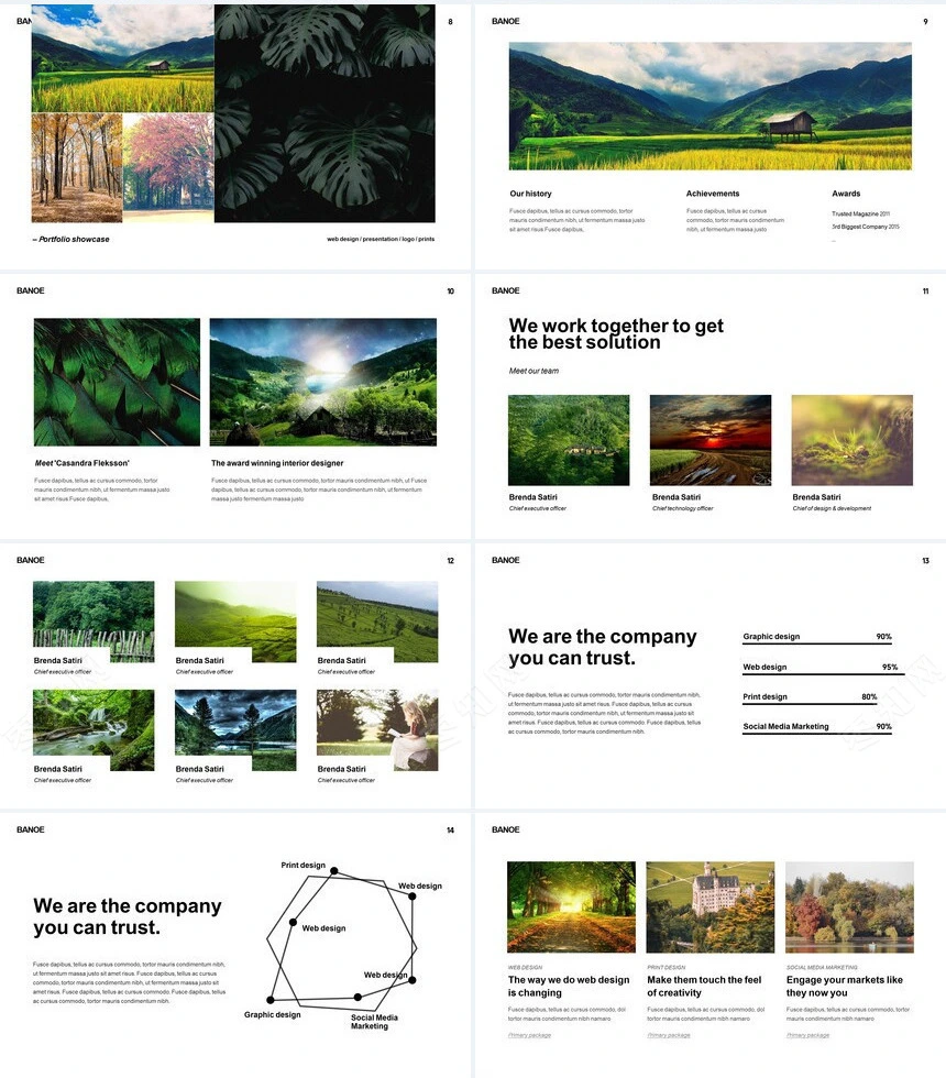 风景底色文艺小清新通用PPT模板
