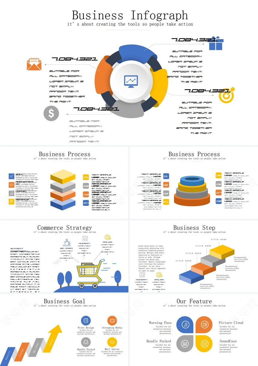 10款思维导图可视化图表PPT模板(2)