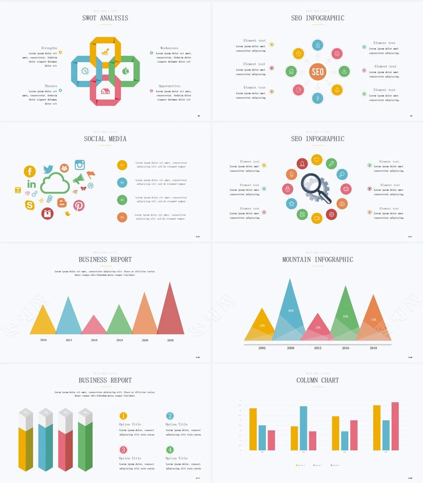 40款思维导图可视化图表PPT模板
