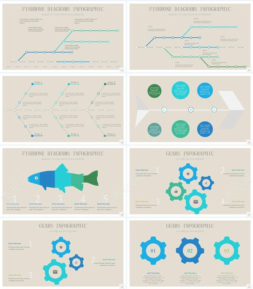 40款思维导图多边形数据PPT图表
