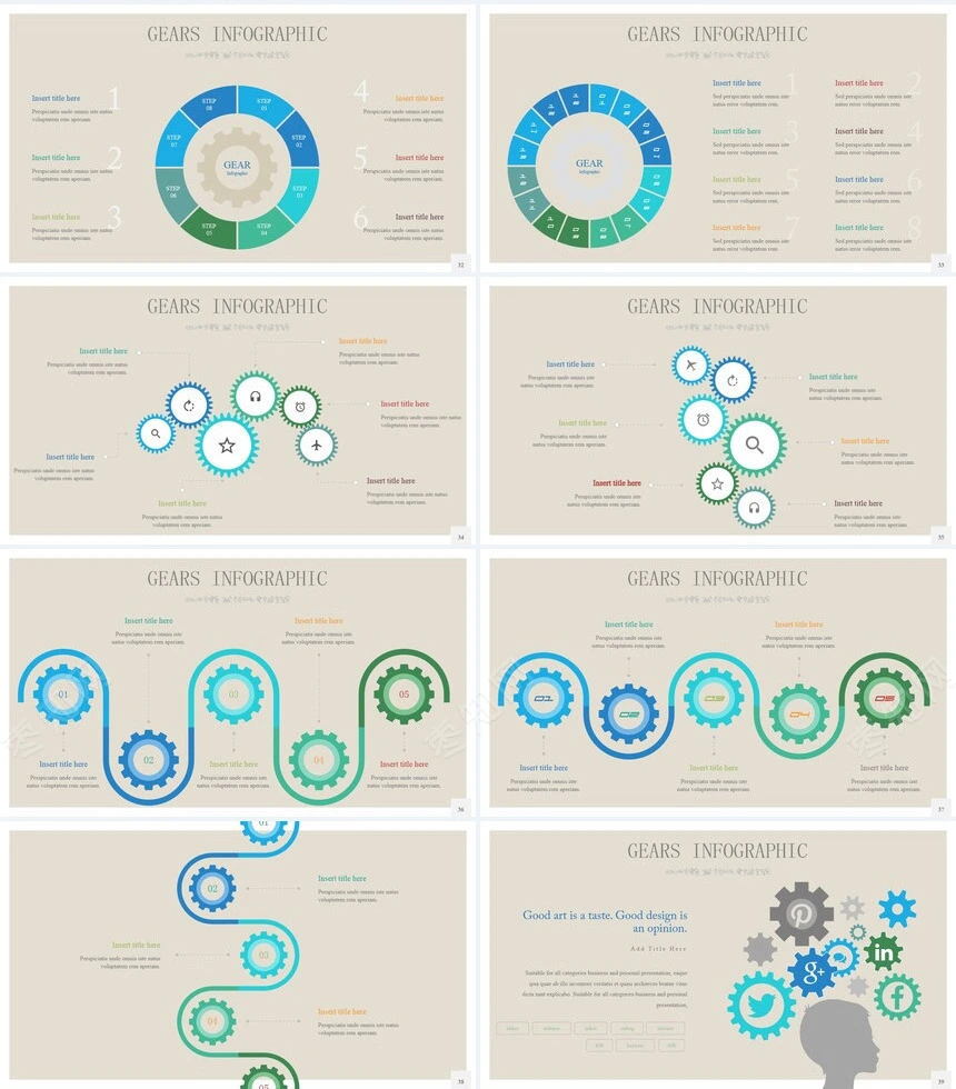 40款思维导图多边形数据PPT图表