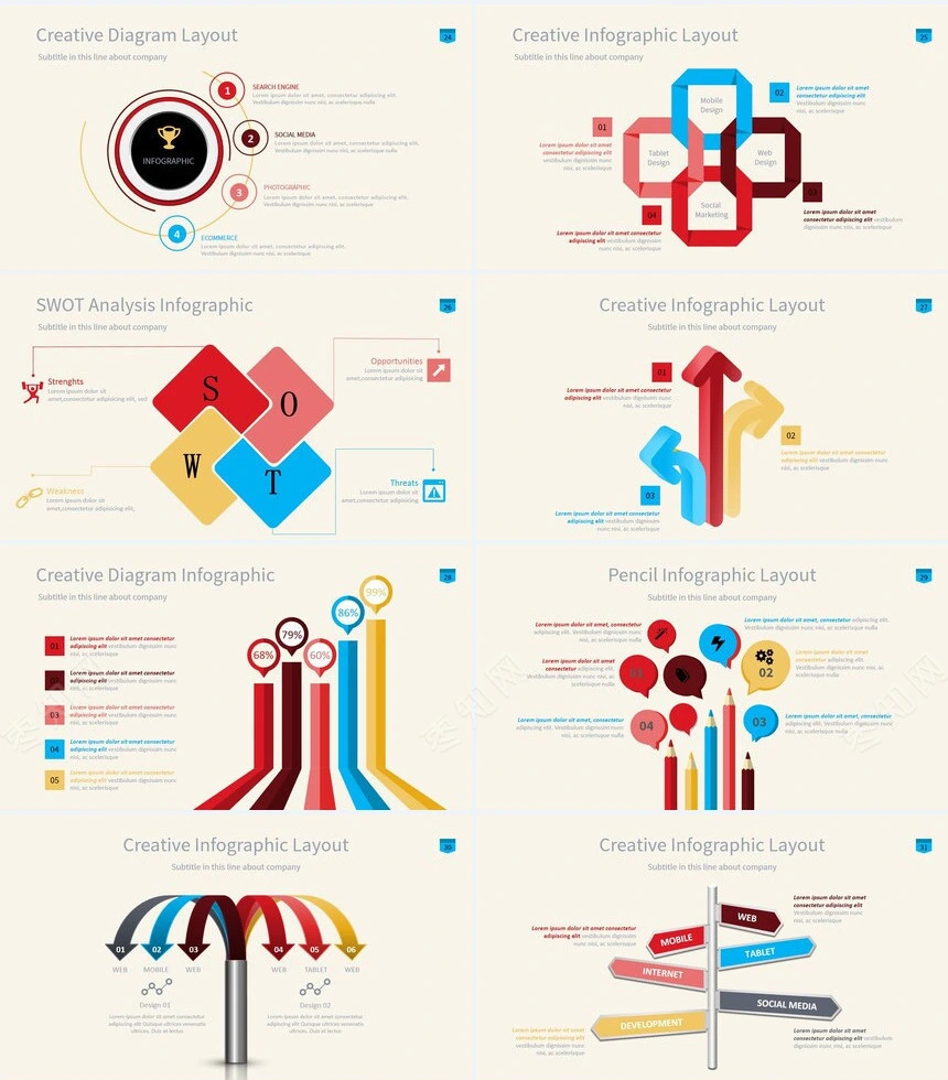 40款欧美思维导可视化图表数据PPT图表(2)