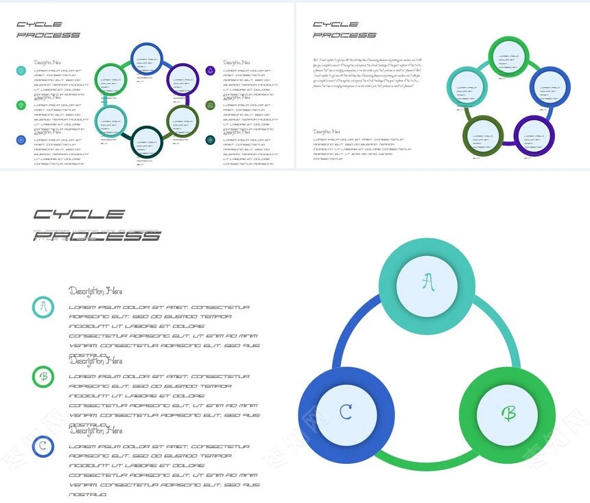 欧美思维导可视化图表数据PPT图表