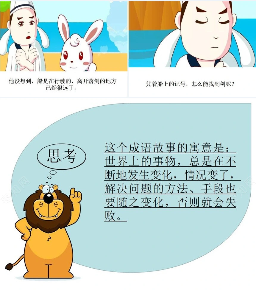 刻舟求剑成语故事PPT模板(1)