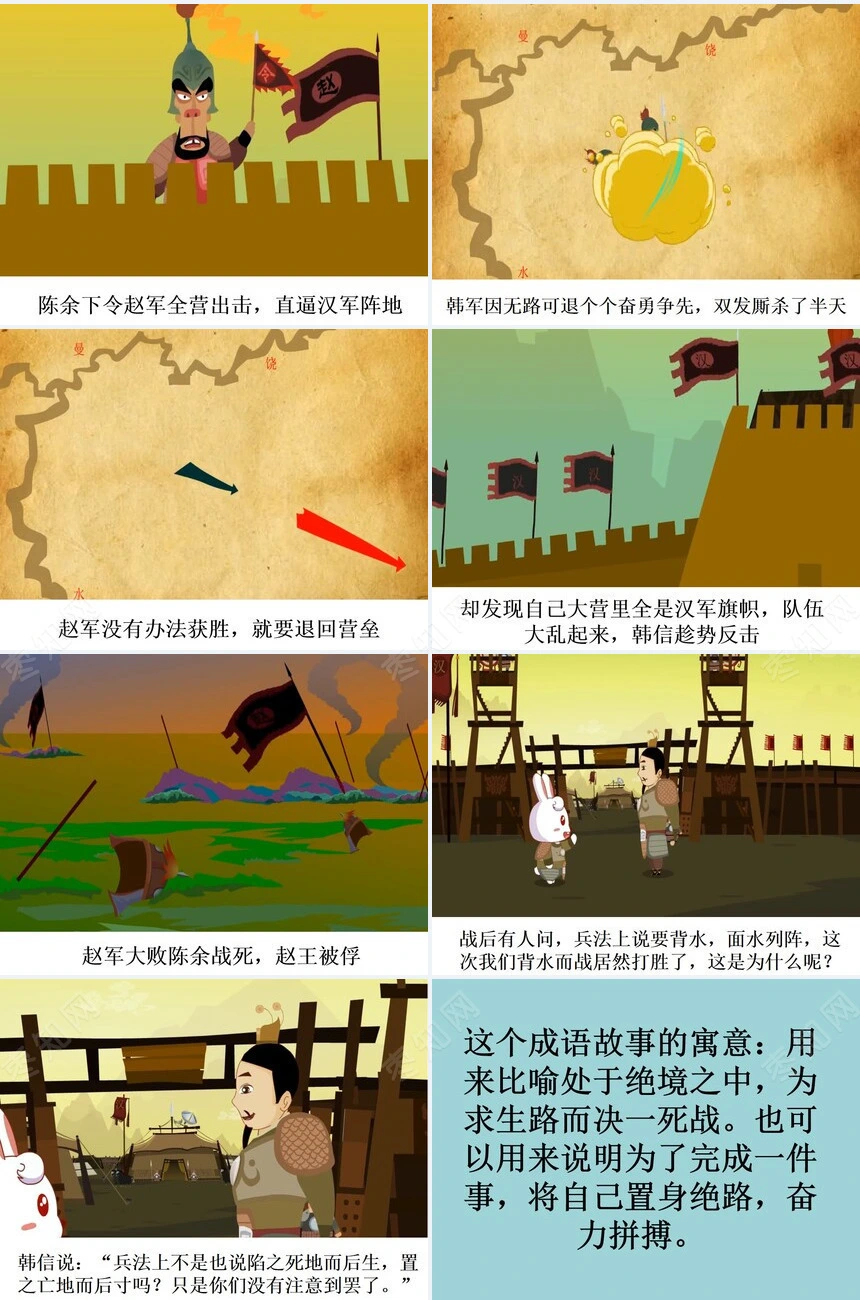 背水一战成语故事PPT模板